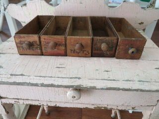 5 Fabulous Little Old Vintage Wood Cheese Boxes Or Drawers Wood Knobs Home Decor