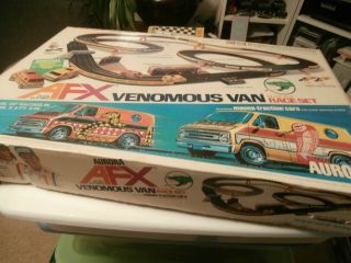 Vintage Aurora Afx Venomous Vans Race Car Set