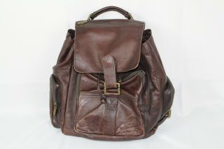 Wilsons Adventure Bound Vintage Brown Leather Rucksack Backpack.