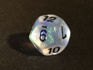 Chessex Clear with Black Borealis 7 Die Set,  Rare,  Discontinued, 10