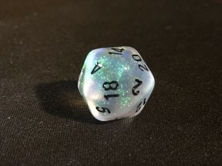 Chessex Clear with Black Borealis 7 Die Set,  Rare,  Discontinued, 4