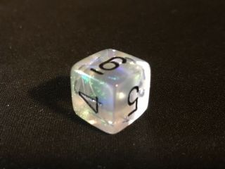 Chessex Clear with Black Borealis 7 Die Set,  Rare,  Discontinued, 5