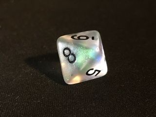 Chessex Clear with Black Borealis 7 Die Set,  Rare,  Discontinued, 6