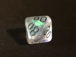 Chessex Clear with Black Borealis 7 Die Set,  Rare,  Discontinued, 7