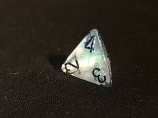Chessex Clear with Black Borealis 7 Die Set,  Rare,  Discontinued, 8
