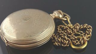 Antique Railroad Gold Filled Swiss Pocket Watch/gold Filled Chain