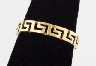 1970s - Fine Vintage 14k (585) Yellow Gold Greek Key Design Ring - Size 6.  75