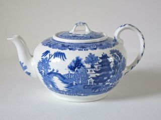 Vintage Blue Willow Broseley / Temples Teapot Ridgways,  England C.  1900 