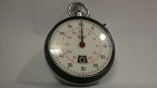 Vintage Heuer 60 Minute Dual Button Stopwatch " Rare Dial Face "