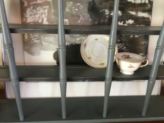 Vintage Tea Cup Saucer Wood Hanging Display Shelf 3 Tier 18 cup Curio wall rack 3