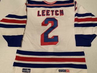 Vintage Brian Leetch York Rangers Gerry Cosby Ccm Game Jersey 52 Rookie