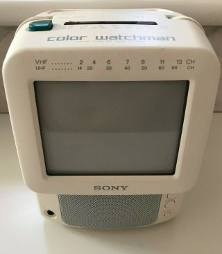 Vintage Sony 5 " Color Crt Portable Tv Watchman Fdt - 5bx5 - Mini Classic Gaming Tv