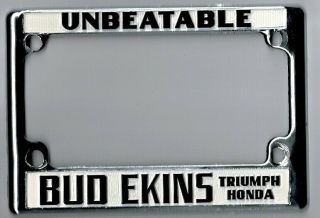 Vintage Bud Ekins Motorcycle California Dealer License Plate Frame