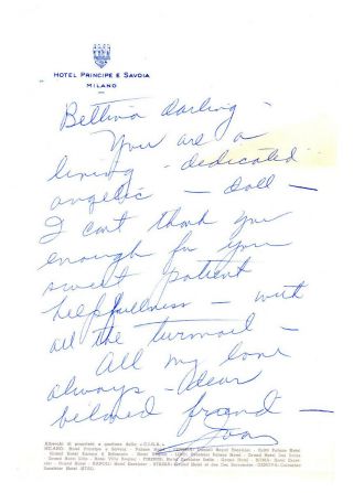 Rare Joan Crawford 1961 Signed Handwritten Letter Autographed To Assistant Betty