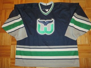 Vintage 1990s Ccm Hartford Whalers Blue Green Hockey Jersey Men Xxl