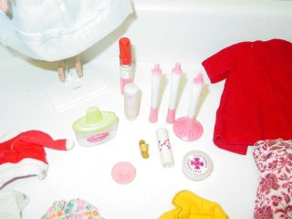 Vintage Mattel 1958 Barbie Doll with Accessories Clothes Makeup Tressy Stand 2