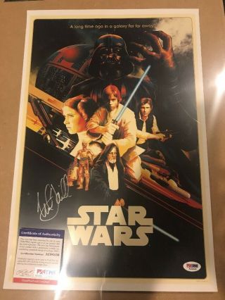 Psa Signed Mark Hamill Luke Skywalker Star Wars Photo Rare Movie Poster Hammill