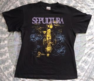 Vintage Sepultura Chaos A.  D.  Tour T - Shirt 1994 L Metal Slayer Metallica 90s