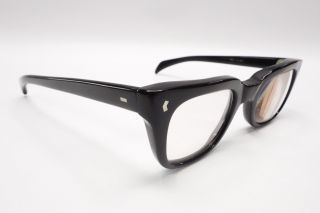 Vtg Sterling Primo Rx Eyeglasses Frames Horn Rim Black Thick 46[]22 - 145 7m 6568