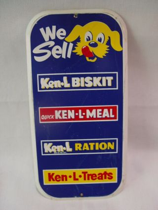 Vintage Ken - L Ration Dog Food Pet Advertising Painted Door Push Sign