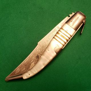 Massive Vintage Ornate Toledo Navaja Clasp Ratchet Lock Pocket Knife Knives 5
