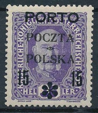 [38208] Poland 1919 Good Rare Postage Due Stamp Very Fine Mh Value $565