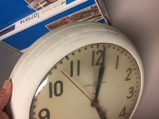 Vintage GE General Electric Corded hospital school wall clock 15 inch 2