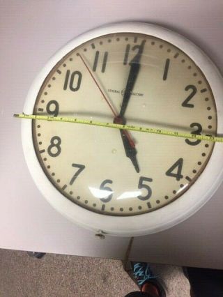 Vintage GE General Electric Corded hospital school wall clock 15 inch 4