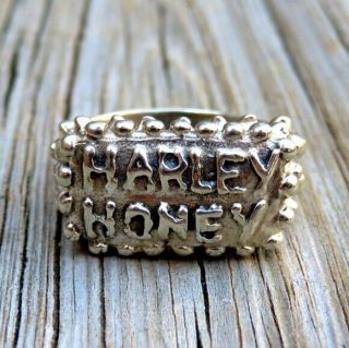 Vintage Signed Dian Malouf Sterling Silver Harley Davidson Ring Harley Honey