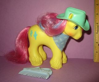 Vintage My Little Pony G1 Big Brother Boy Tex With Hat Bandanna Bandana & Comb