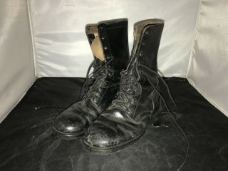 Mens Vintage Genesco Black Military Boots Size 8.  5 R