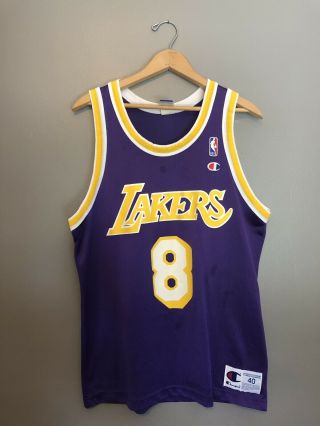 Rare Vtg Kobe Bryant Champion Jersey 40 Los Angeles Lakers