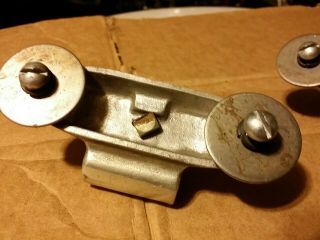2 RARE VINTAGE ALUM LUDWIG WFL BASS DRUM CYMBAL L ARM HOLDERS CHICAGO 1950S 3
