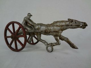 Antique Sulky Racer – Vintage Cast Iron Horse Drawn Racing Toy