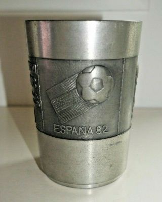 Vintage Puma International 1982 Spain Football World Cup Pewter Mug Rare