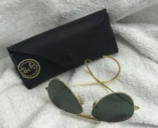 Vintage RAY BAN AVIATOR Includes Black CASE 58/14 7