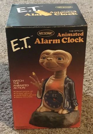 Vintage E.  T.  Extra Terrestrial Figure Alarm Clock Mib Nelsonic 1982 Rare
