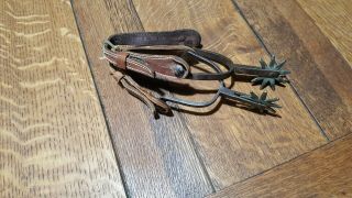 Vintage Old School Mexican Spurs With Tec Tan Leather Straps