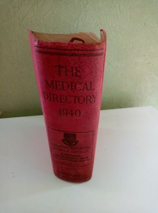 The Medical Directory 1940 Rare Large Old Book With Some Vintage Advertising