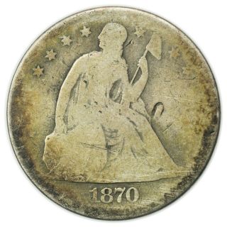 1870 Seated Liberty Dollar,  Counterstamped,  Rare,  Cir Silver Coin [4291.  03]