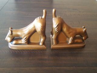Vintage Bookends Dog Statue Terrier,  Airedale,  Fox,  Welsh.