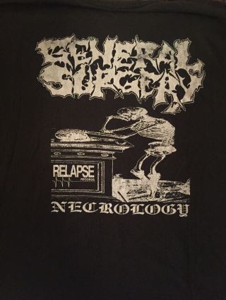 Vintage General Surgery Necrology T Shirt XL Bolt Thrower Death Metal Obituary 5