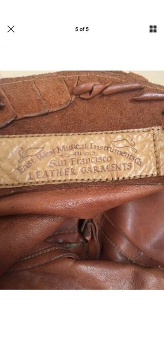 East West Musical Instruments Leather Fringe Jacket 1960s