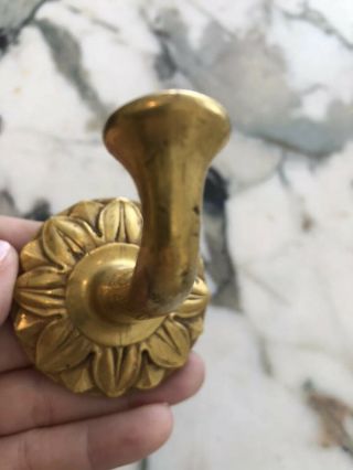 Vintage P E Guerin Sherle Wagner Gold Brass Gothic Bath Hook Heavy