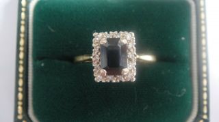 Vintage 18ct Gold Sapphire & Diamond Ring Not Scrap Size Q