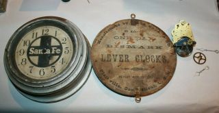 Vintage Santa Fe Railroad Vintage Clock.  Parts