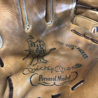 Vintage Usa Rawlings Mickey Mantle Xpg6 Personal Baseball Glove Lh
