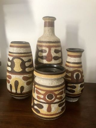 Rare Set Of Four Lapid Israel Vases