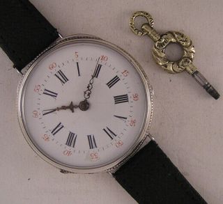 Great Silver Case All Serviced French Cylindre 1870 Wrist Watch Perfect