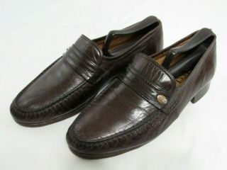 Vintage Gucci For Rossi Leather Brown Loafers With Logo And Leather Sole Sz 6.  5